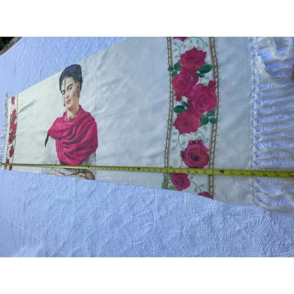 Frida Khalo Womens Fringe Floral Winter Shawl Wraps Scarf Long Large - Picture 6 of 7